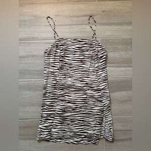 Motel Rocks Brown and White Zebra Mini Dress Size XS Petite